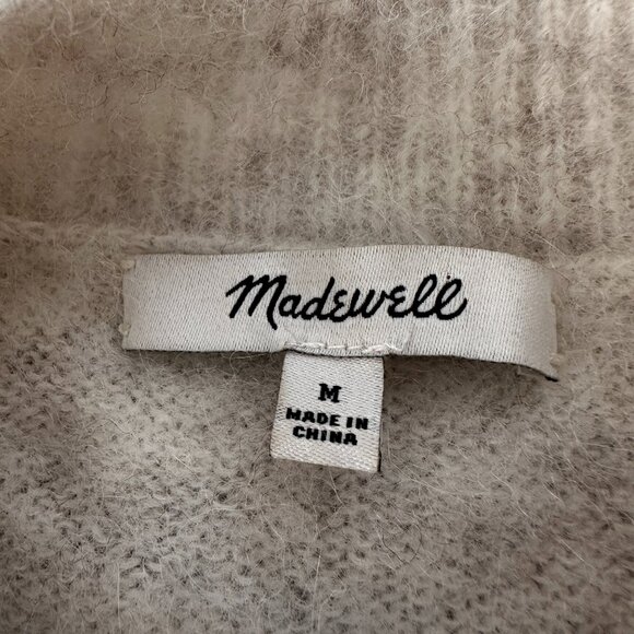 Madewell Alpaca Blend Puff Sleeve Sweater Mock Neck Crop Medium - Picture 5 of 7